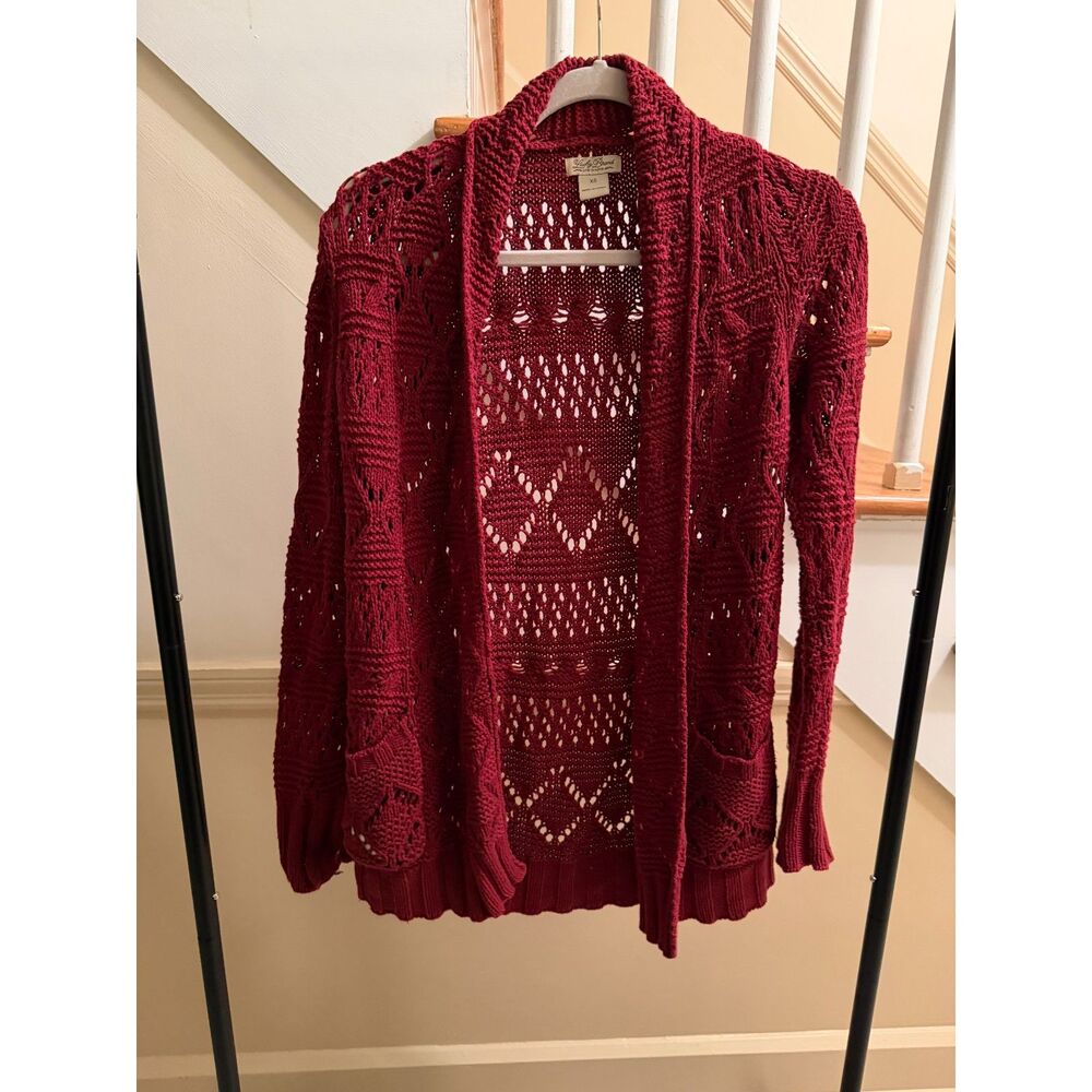 Lucky Brand Maroon Open Cardigan